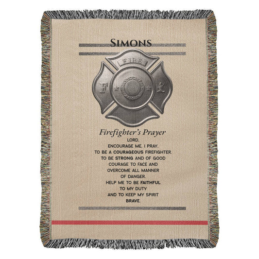 Luxe Firefighter’s Prayer Blanket – Courage & Duty Tribute Gift | Premium First Responder KeepsakeFirst Responder Gift