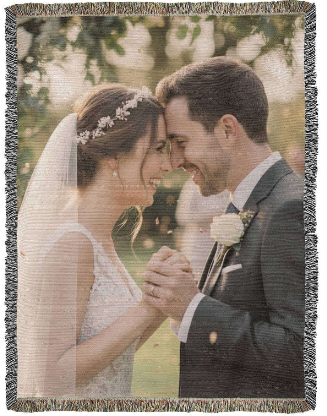 Personalized Photo Woven Throw Blanket | Custom Cotton Family Gift | Anniversary & Birthday Keepsake I Laurelvine - Laurelvine