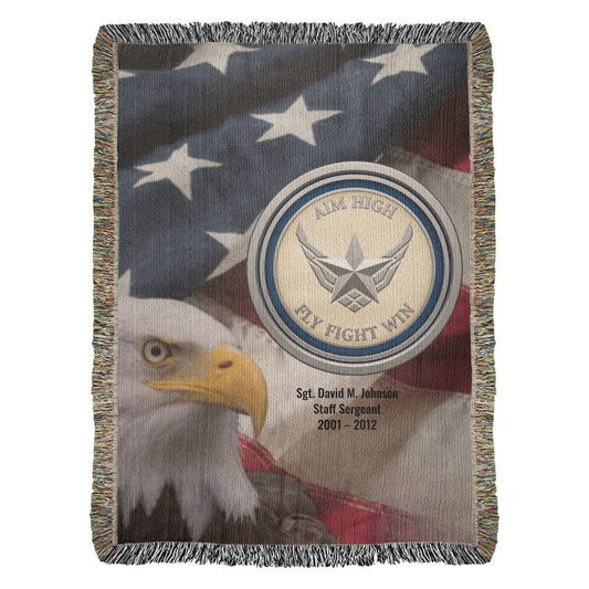Personalized Air Force Veteran Blanket – Honor Their Service with a Custom Gift - Laurelvine