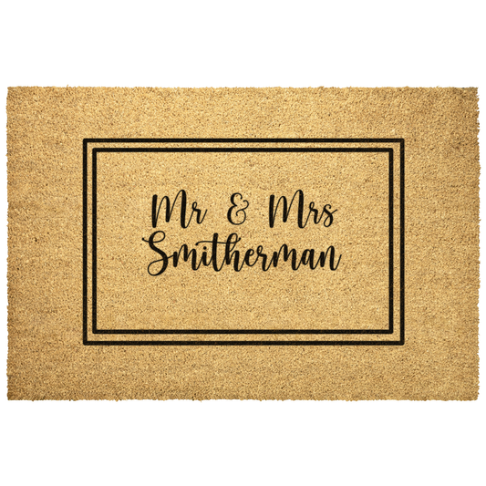 Mr & Mrs Smitherman Coir Doormat | Wedding Gift I Housewarming I Christmas I Laurelvine - Laurelvine