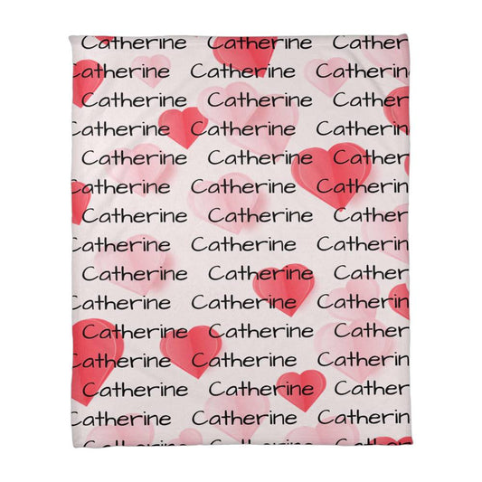 Personalized Heart Plush Blanket – Custom Name Velveteen Throw, A Cozy Gift of Love for Christmas, Hanukkah, & Birthdays I Laurelvine - Laurelvine