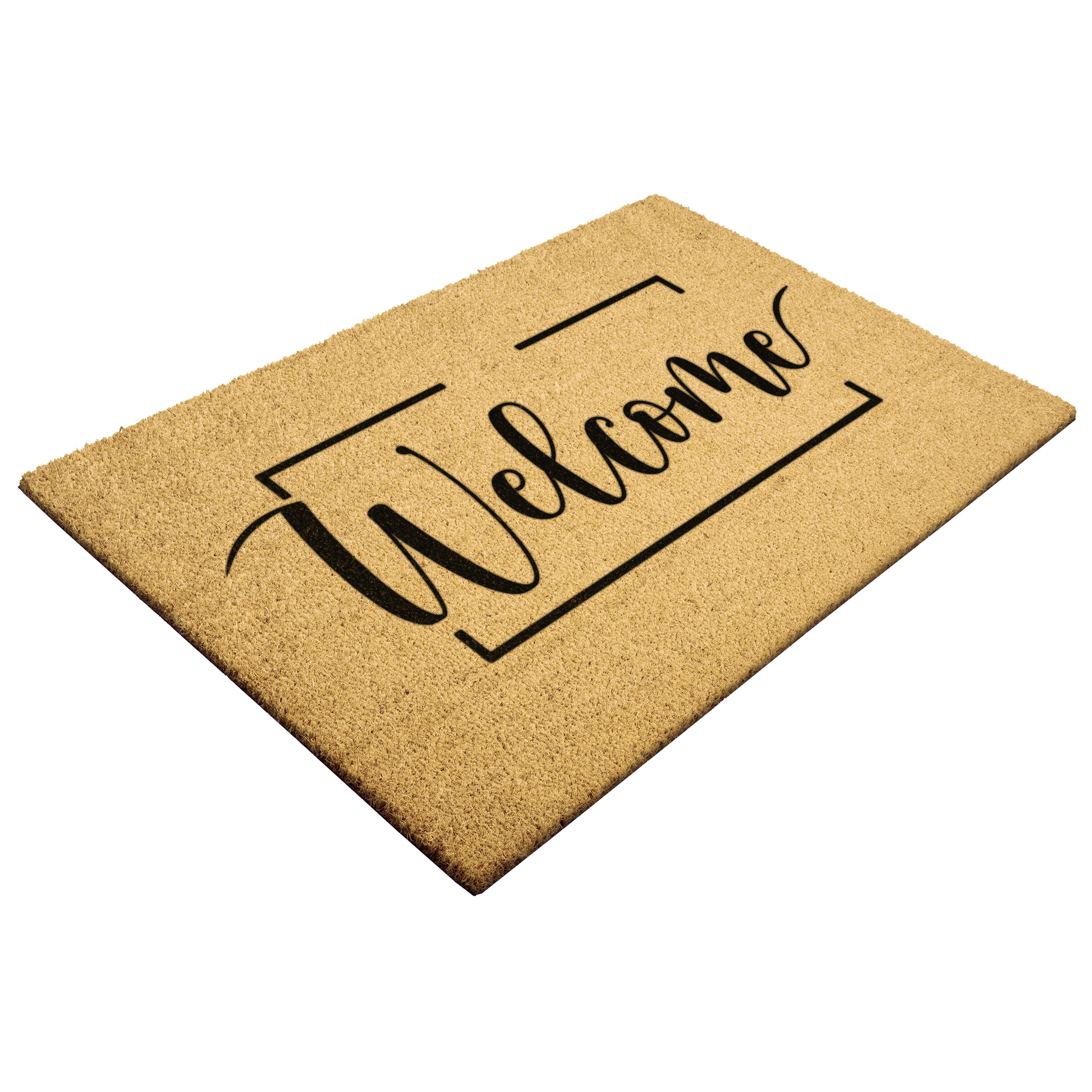Welcome Doormat with Elegant Script Border – Stylish Coir Front Door Mat for Home Entry | LaurelVine - Laurelvine 
