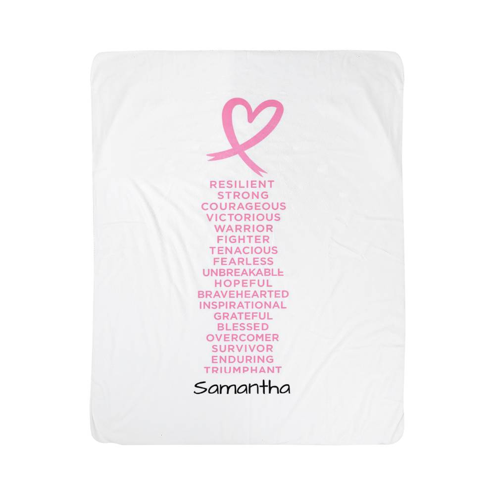 Inspirational Sherpa Fleece Blanket, Cozy Throw for Cancer Awareness, Support Gift, Motivational Home Decor, Soft Comforter, Self-Care Gift I Laurelvine - Laurelvine 