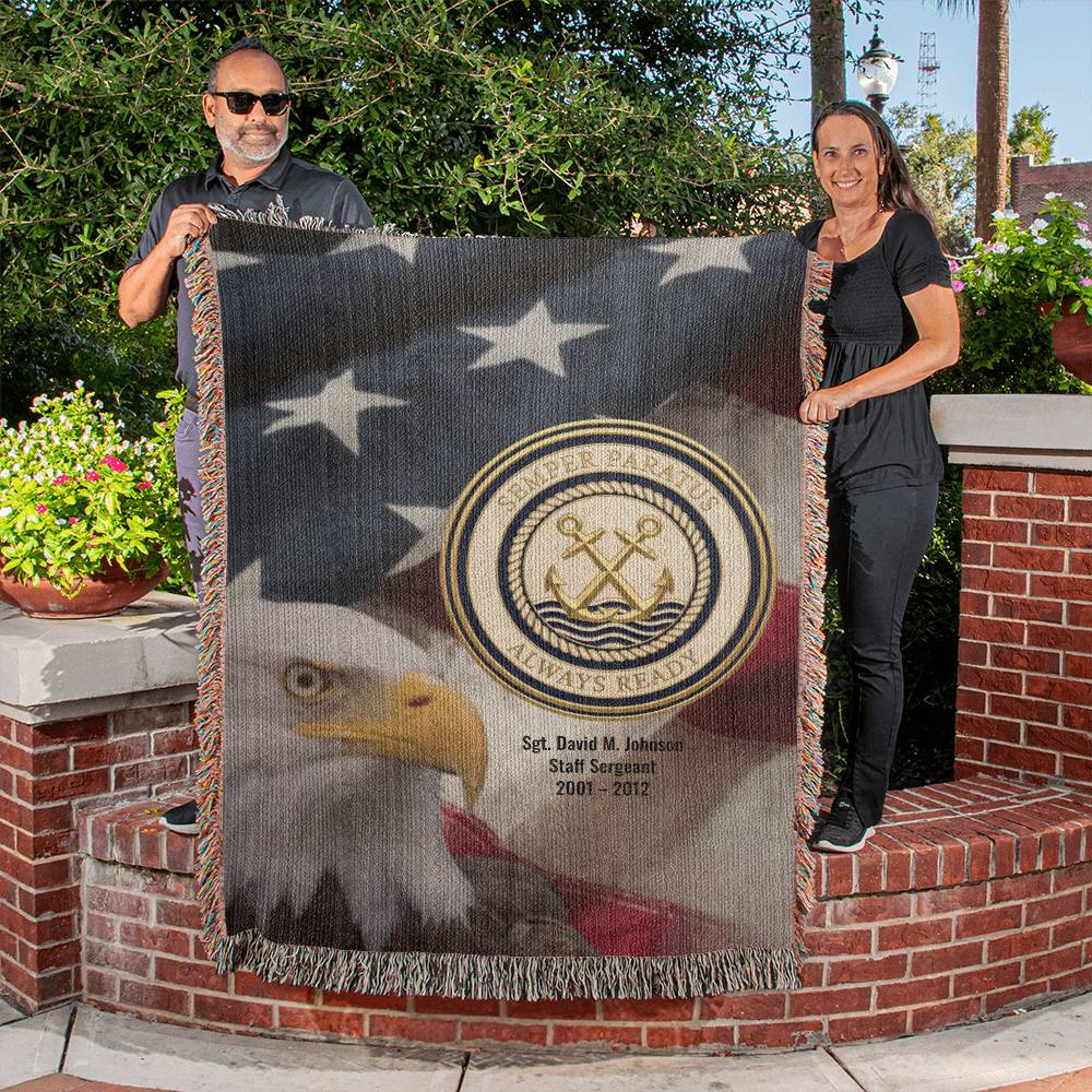 US Coast Guard Veteran Blanket – Personalized Military Gift | LaurelVine - Laurelvine 