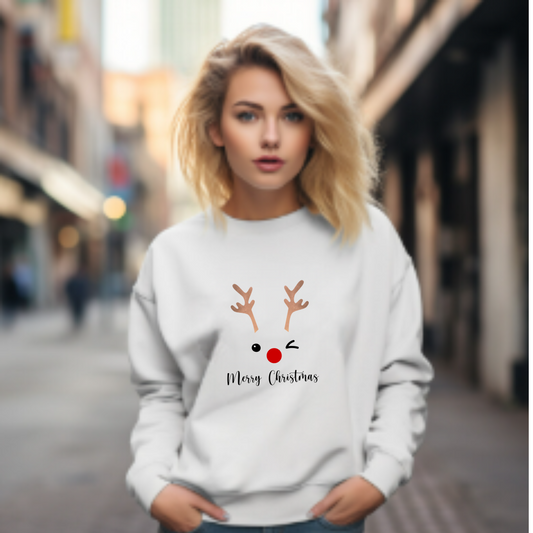 “Rudolph Noir” Sweatshirt – A Minimalist Ode to Holiday Wonder I Laurelvine - Laurelvine 