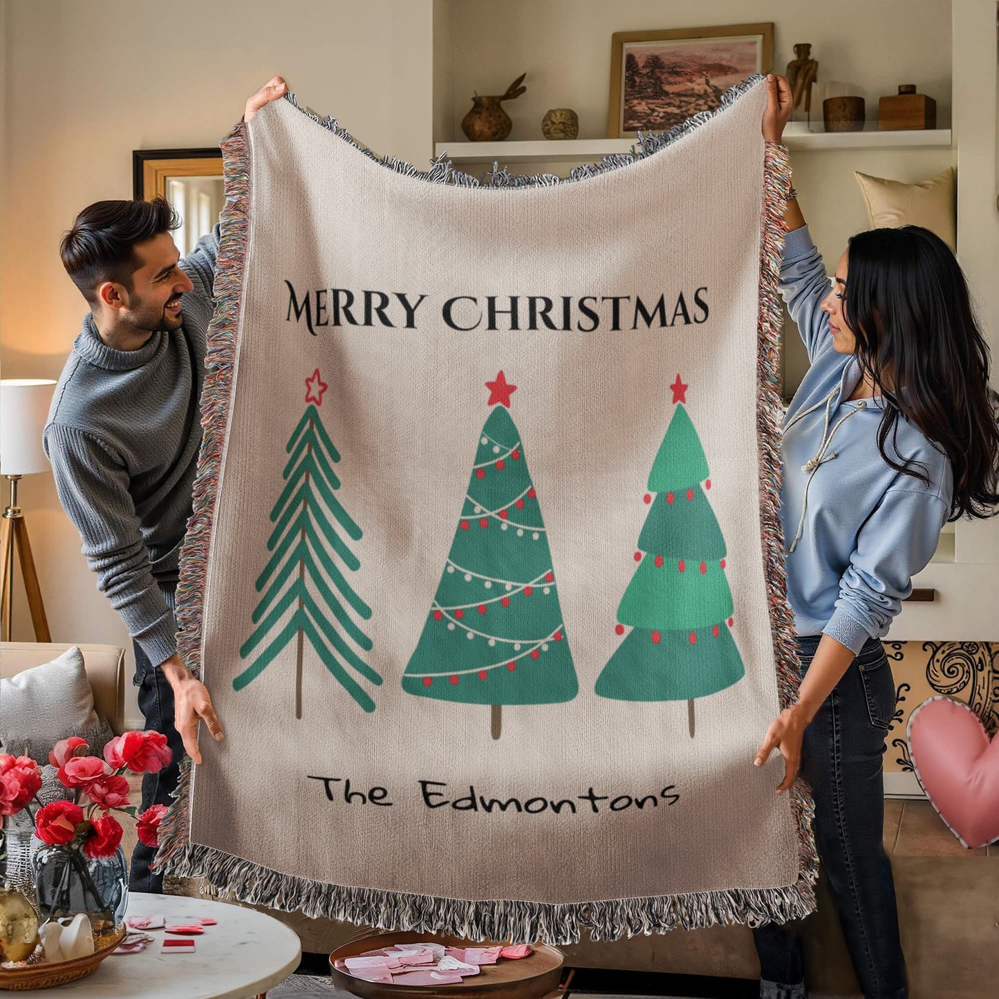Luxury Personalized Christmas Tree Throw – Timeless Holiday Keepsake I Laurelvine - Laurelvine 