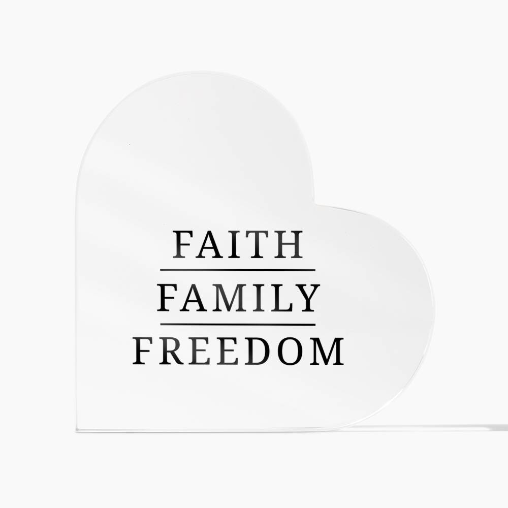 Faith • Family • Freedom Acrylic Heart – Military & First Responder Tribute - Laurelvine 