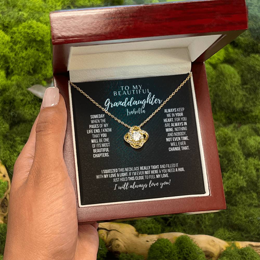 To My Beautiful Granddaughter – Love Knot Necklace - Personalized I Laurelvine - Laurelvine 