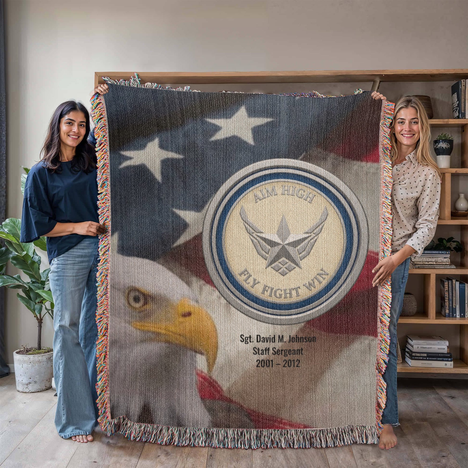Personalized Air Force Veteran Blanket – Honor Their Service with a Custom Gift - Laurelvine 