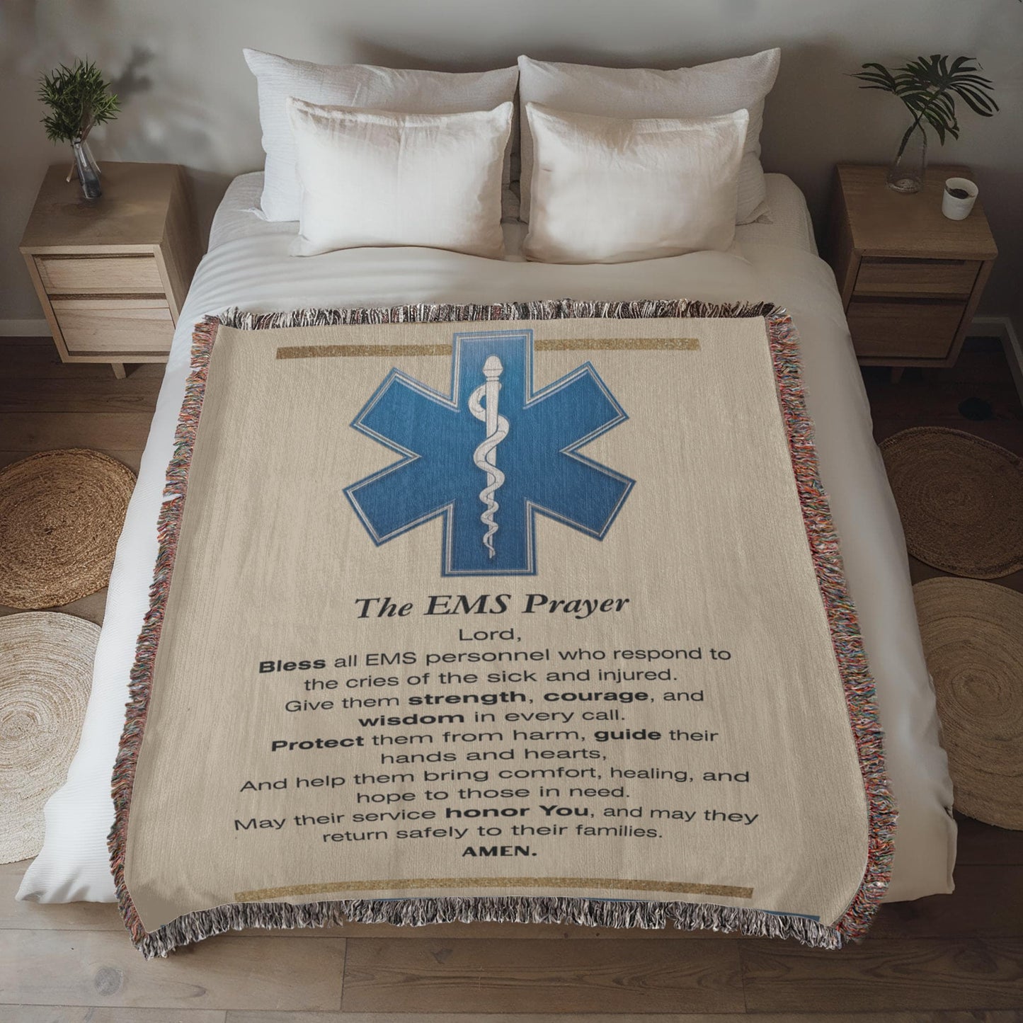 Luxe EMS Prayer Blanket – Personalized First Responder Gift | Honor & Comfort for EMTs & Paramedics