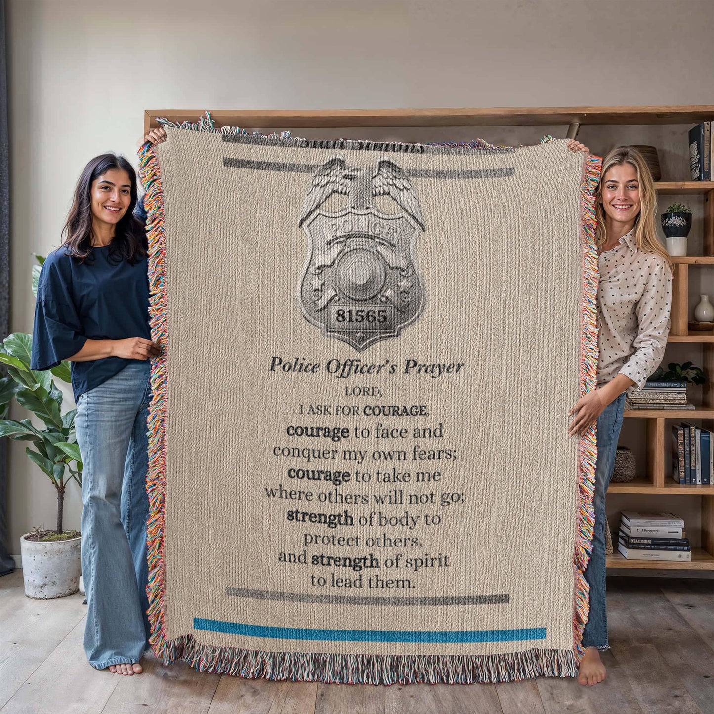 Luxe Police Prayer Blanket – Honor & Protection Tribute Gift | Premium Law Enforcement Keepsake
