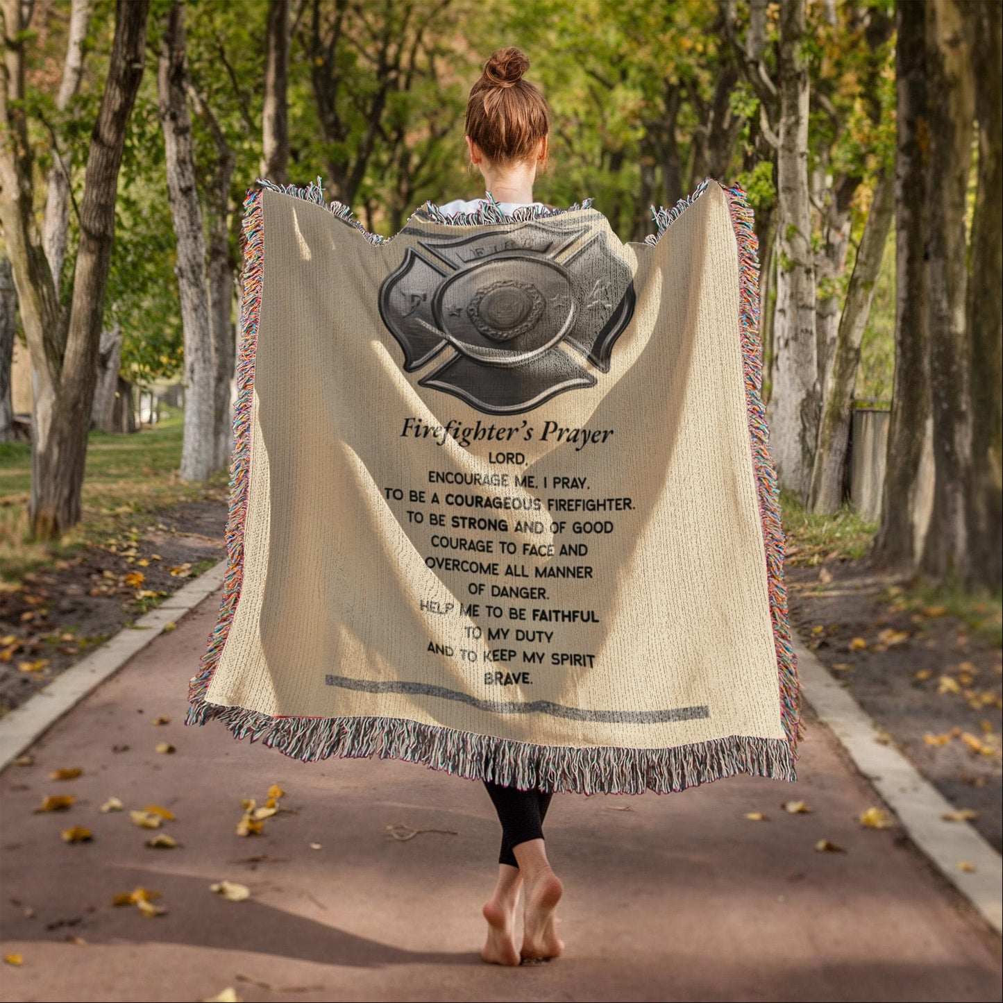 Luxe Firefighter’s Prayer Blanket – Courage & Duty Tribute Gift | Premium First Responder KeepsakeFirst Responder Gift