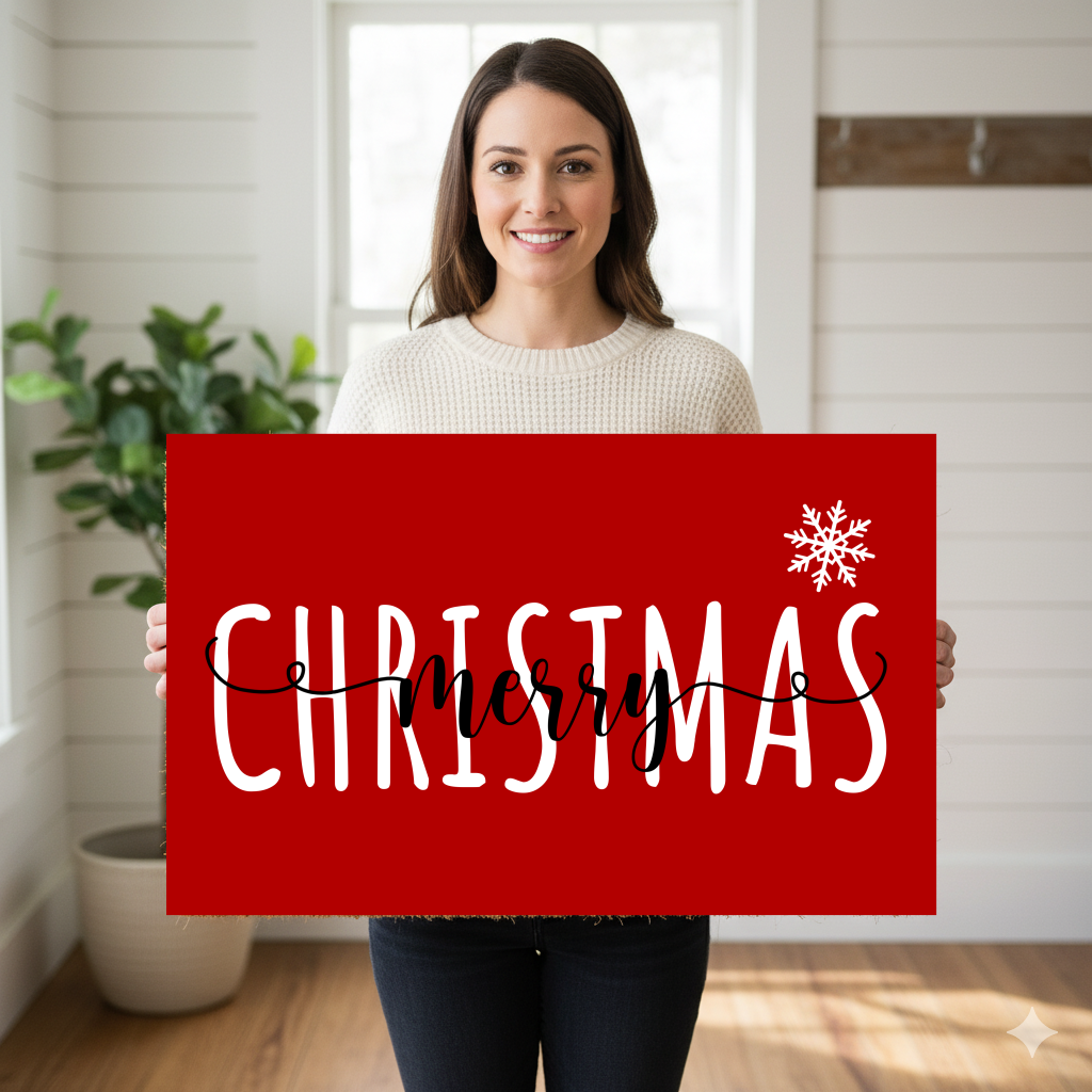 Farmhouse Merry Christmas Doormat | Holiday Coir Welcome Mat | Festive Home Decor I Laruelvine - Laurelvine 