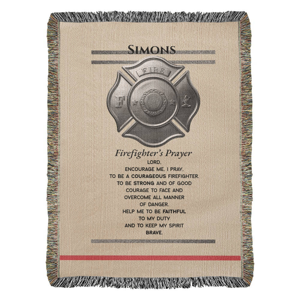 Luxe Firefighter’s Prayer Blanket – Courage & Duty Tribute Gift | Premium First Responder KeepsakeFirst Responder Gift