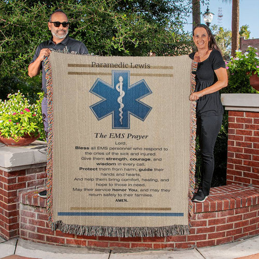 Luxe EMS Prayer Blanket – Personalized First Responder Gift | Honor & Comfort for EMTs & Paramedics