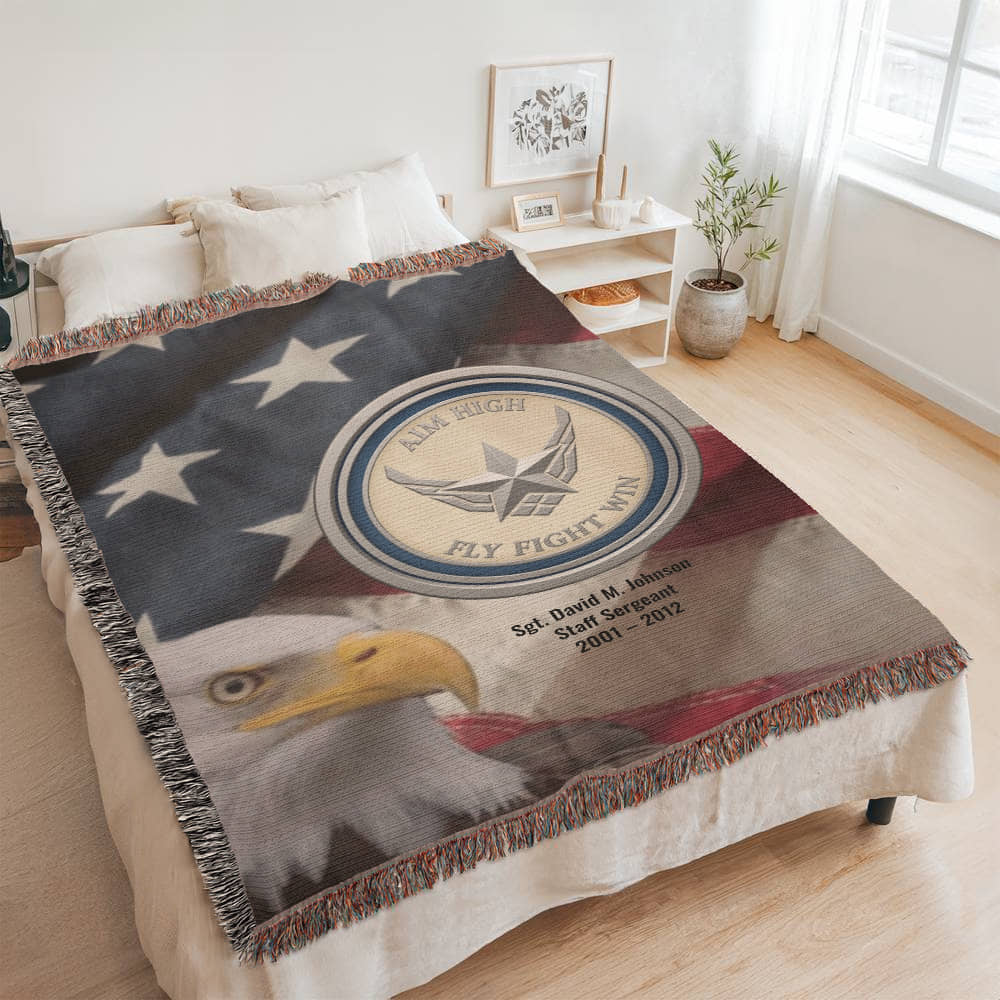 Air Force Veteran Blanket – Personalized Military Gift | LaurelVine - Laurelvine 