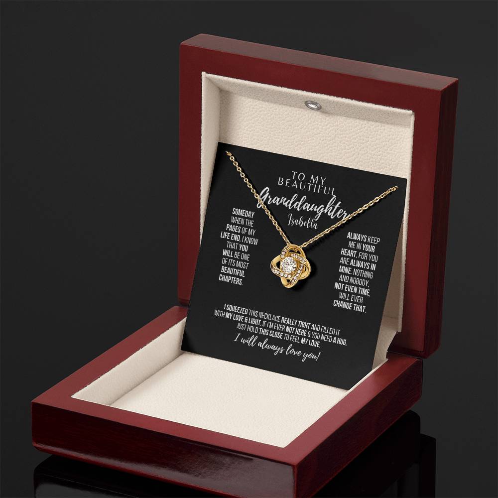 To My Beautiful Granddaughter – Love Knot Necklace - Personalized I Laurelvine - Laurelvine 