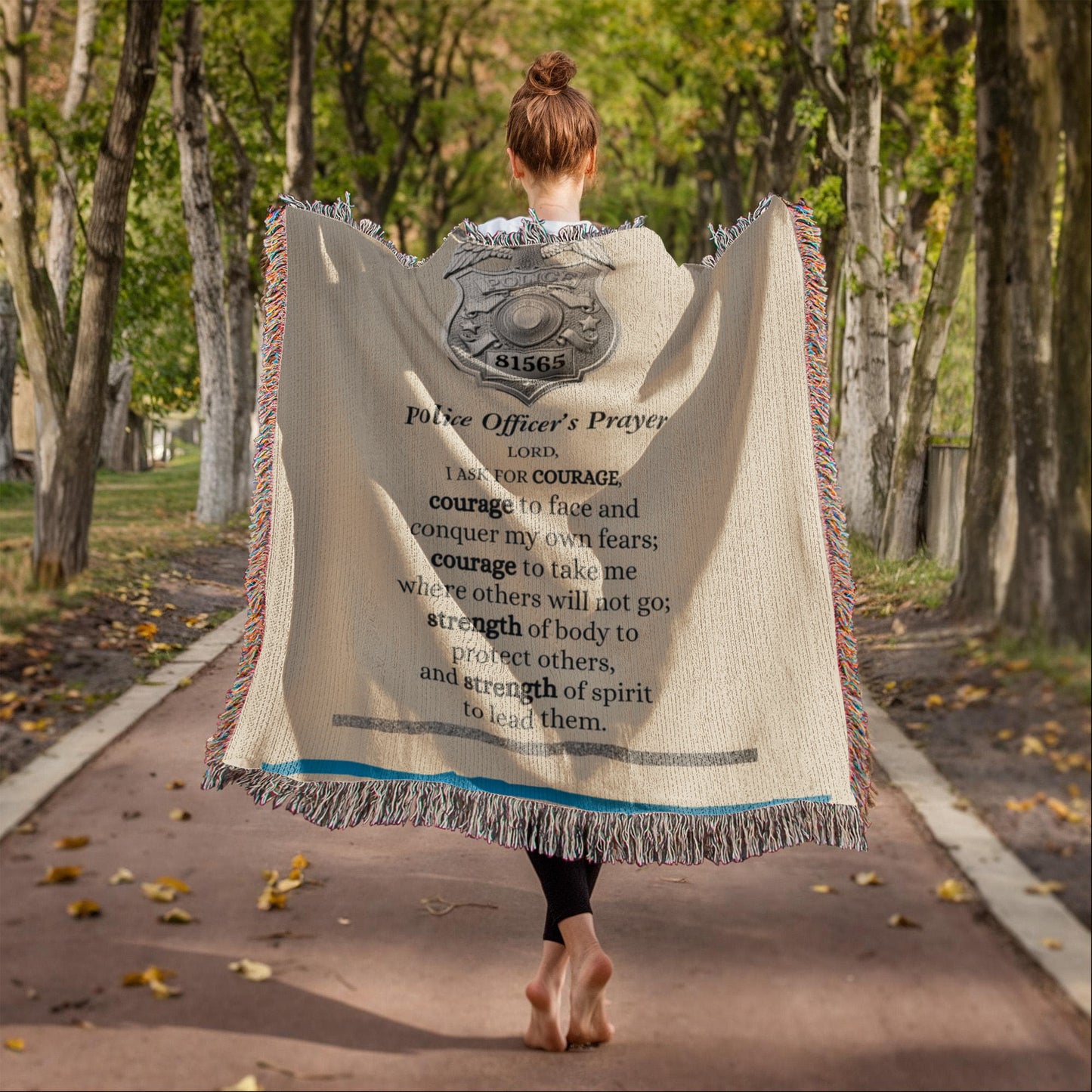 Luxe Police Prayer Blanket – Honor & Protection Tribute Gift | Premium Law Enforcement Keepsake