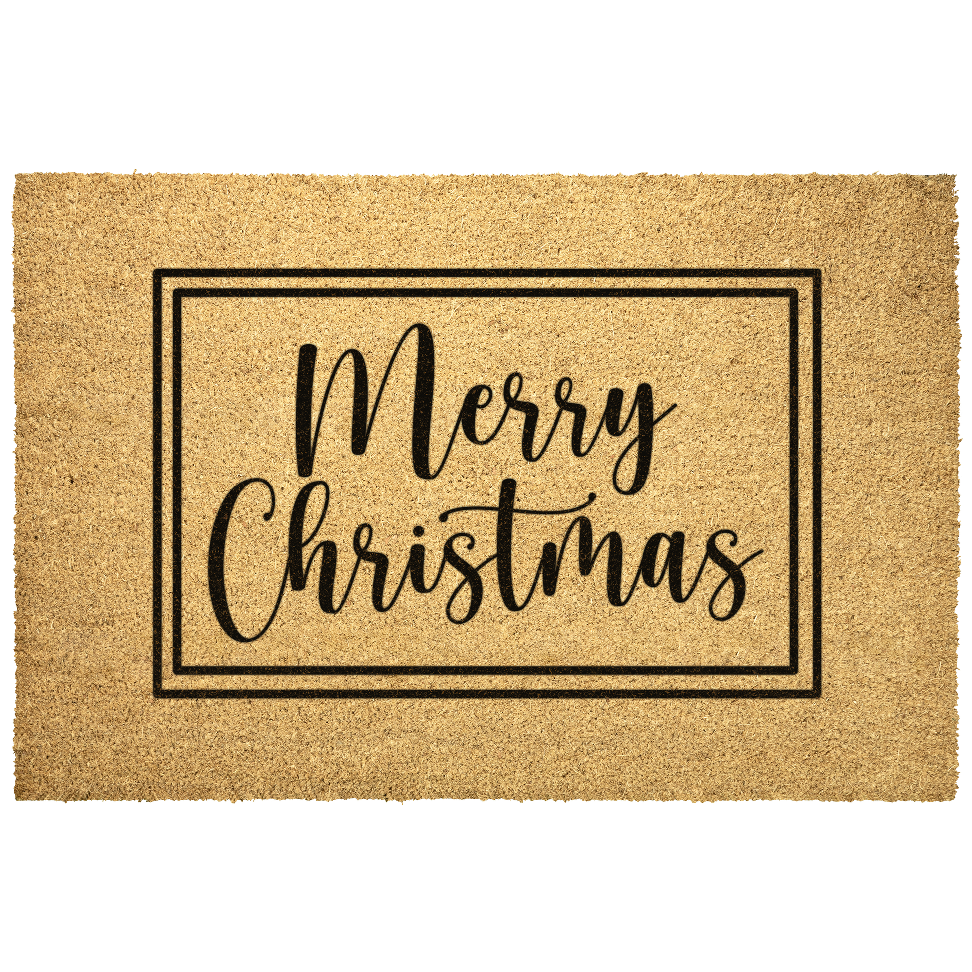 Merry Christmas Doormat with Black Border – Holiday Welcome Mat | Festive Front Door Decor | Laurelvne - Laurelvine 