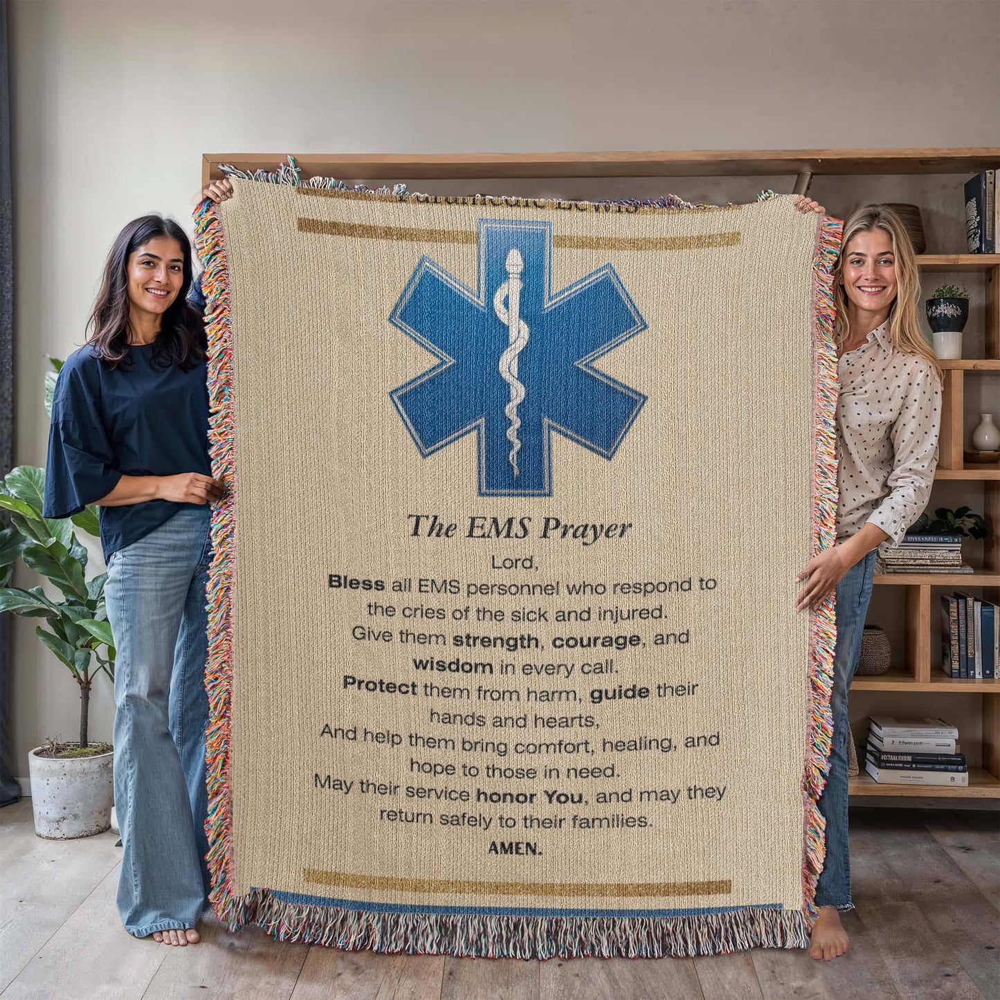 Luxe EMS Prayer Blanket – Personalized First Responder Gift | Honor & Comfort for EMTs & Paramedics