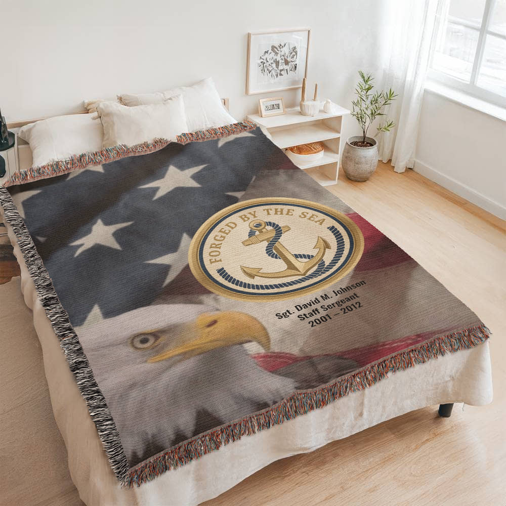 Navy Veteran Blanket – Personalized Military Gift | LaurelVine - Laurelvine 