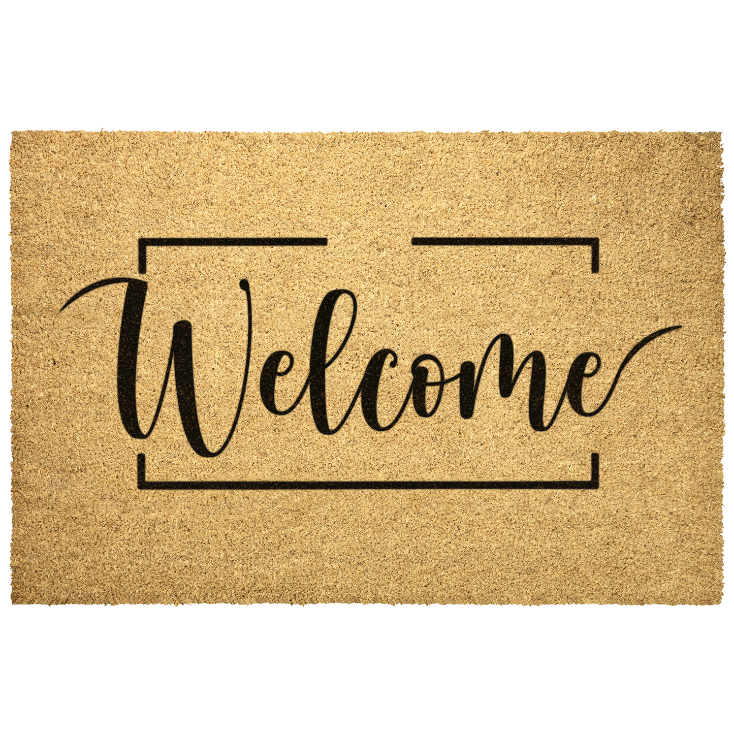 Welcome Doormat with Elegant Script Border – Stylish Coir Front Door Mat for Home Entry | LaurelVine - Laurelvine 