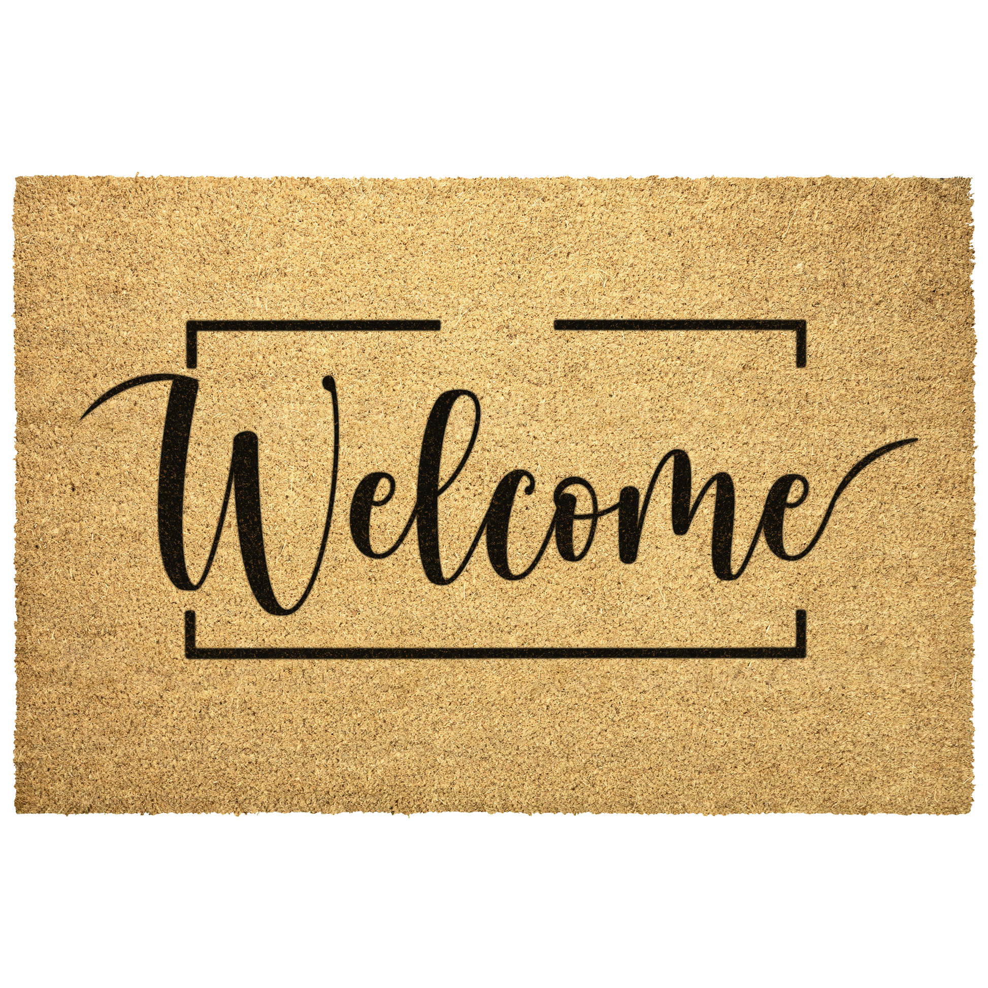 Welcome Doormat with Elegant Script Border – Stylish Coir Front Door Mat for Home Entry | LaurelVine - Laurelvine 
