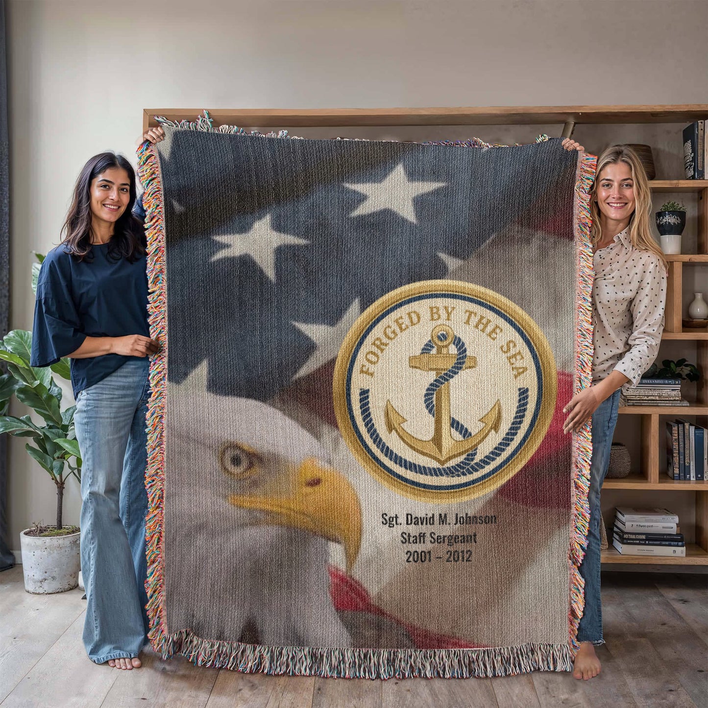 Navy Veteran Blanket – Personalized Military Gift | LaurelVine - Laurelvine 