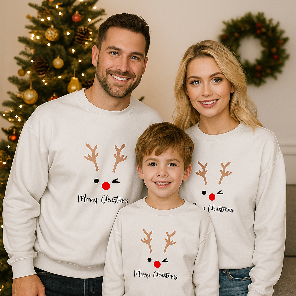 “Rudolph Noir” Sweatshirt – A Minimalist Ode to Holiday Wonder I Laurelvine - Laurelvine 
