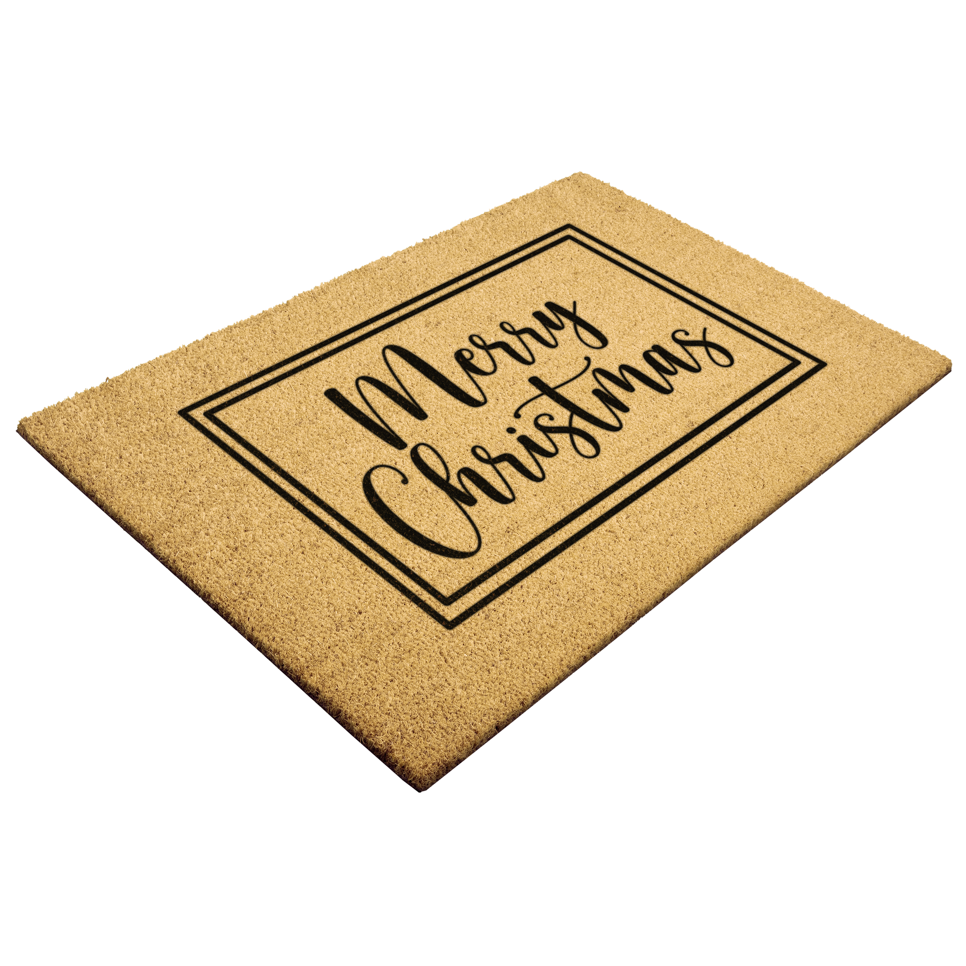 Merry Christmas Doormat with Black Border – Holiday Welcome Mat | Festive Front Door Decor | Laurelvne - Laurelvine 
