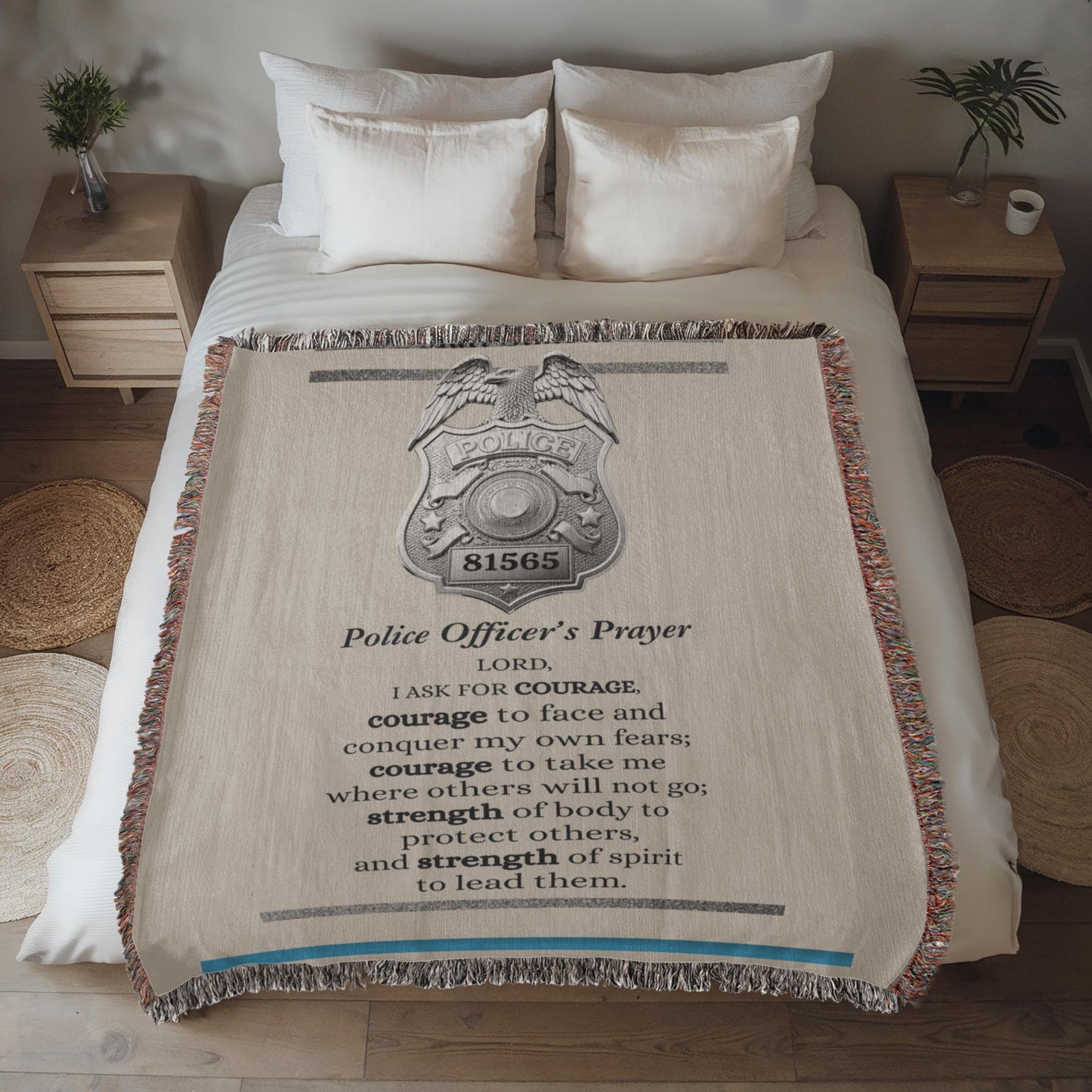 Luxe Police Prayer Blanket – Honor & Protection Tribute Gift | Premium Law Enforcement Keepsake