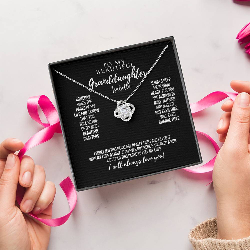 To My Beautiful Granddaughter – Love Knot Necklace - Personalized I Laurelvine - Laurelvine 