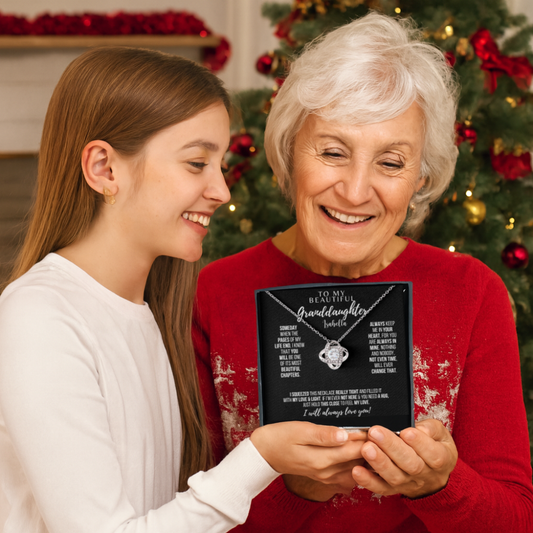 To My Beautiful Granddaughter – Love Knot Necklace - Personalized I Laurelvine - Laurelvine 