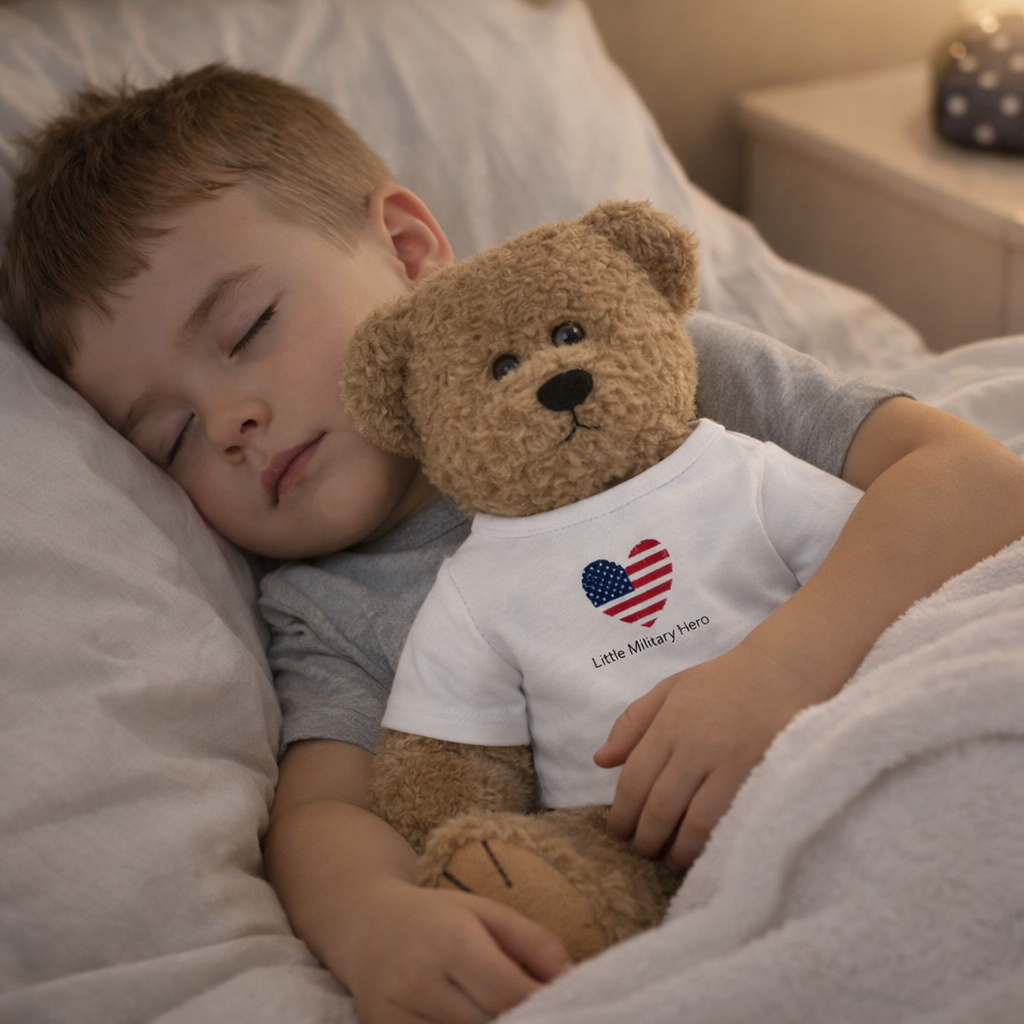 Little Military Hero Bear – Military Kid Comfort Plush | Deployment & Military Family Gift
