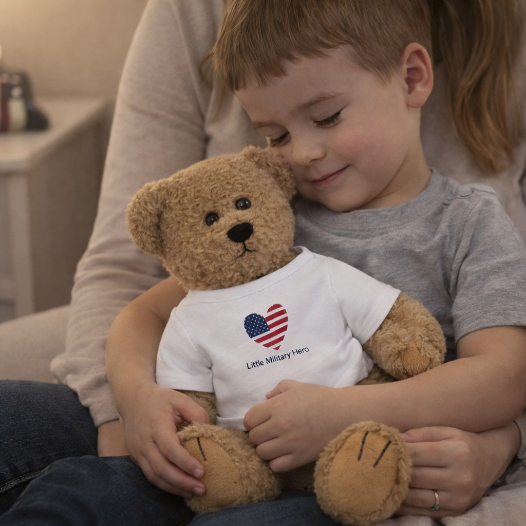 Little Military Hero Bear – Military Kid Comfort Plush | Deployment & Military Family Gift