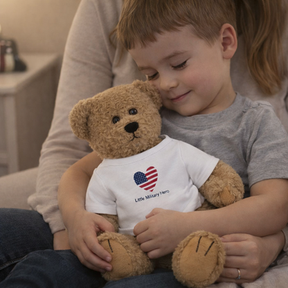Little Military Hero Bear – Military Kid Comfort Plush | Deployment & Military Family Gift