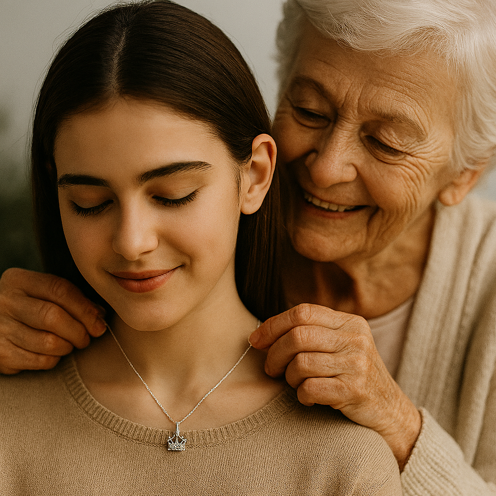 To My Beautiful Granddaughter – Crown Pendant Necklace I Laurelvine - Laurelvine 