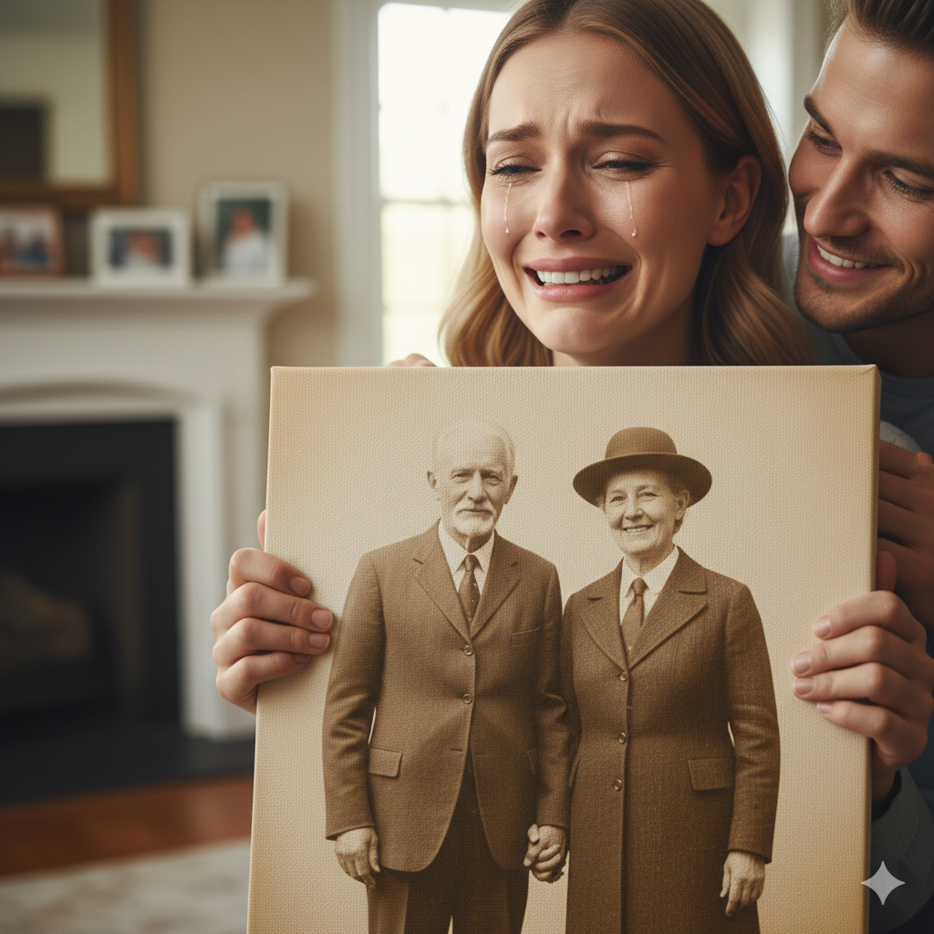 Love Across the Miles – Custom Restored Photo Canvas for Military and First Responder Families - Laurelvine 