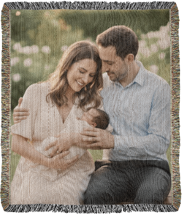 Personalized Photo Woven Throw Blanket | Custom Cotton Family Gift | Anniversary & Birthday Keepsake I Laurelvine - Laurelvine 