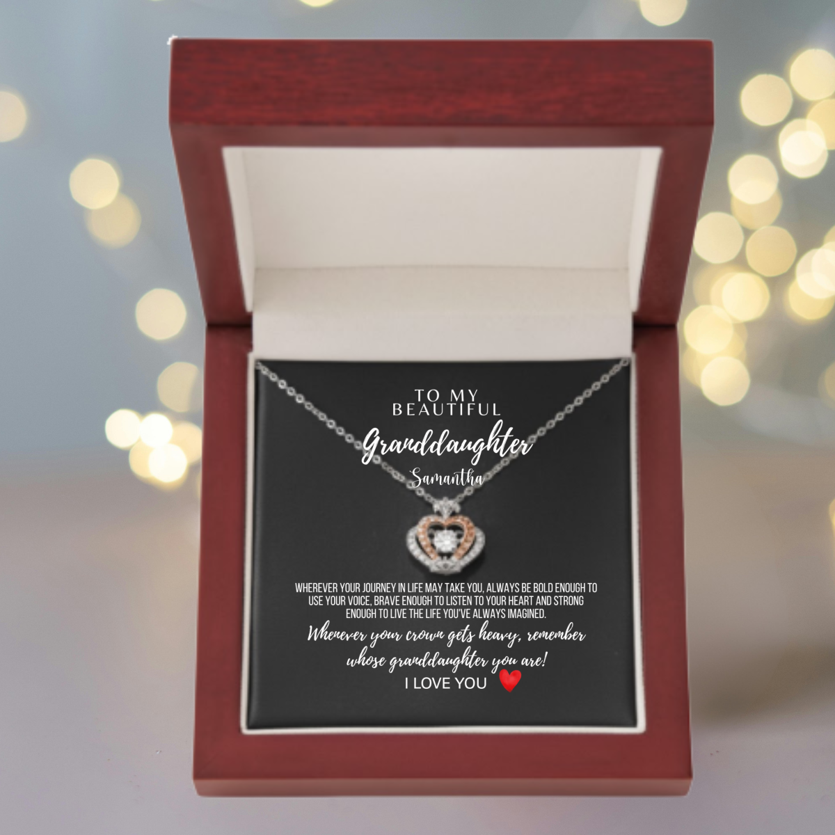 To My Beautiful Granddaughter – Crown Pendant Necklace I Laurelvine - Laurelvine 