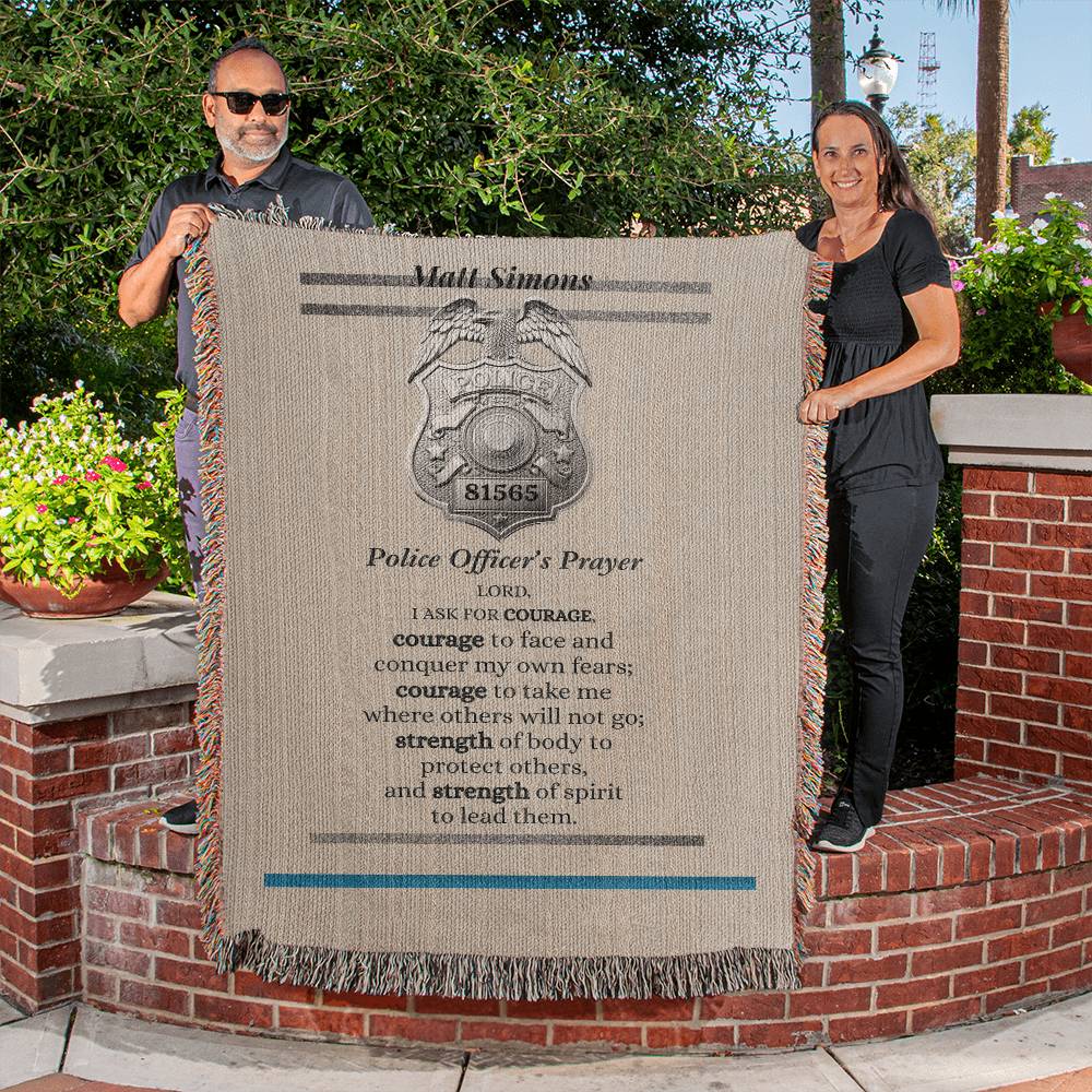 Luxe Police Prayer Blanket — Personalized Comfort for Heroes