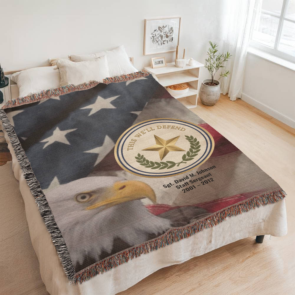 Army Veteran Blanket – Personalized Military Gift | LaurelVine - Laurelvine 