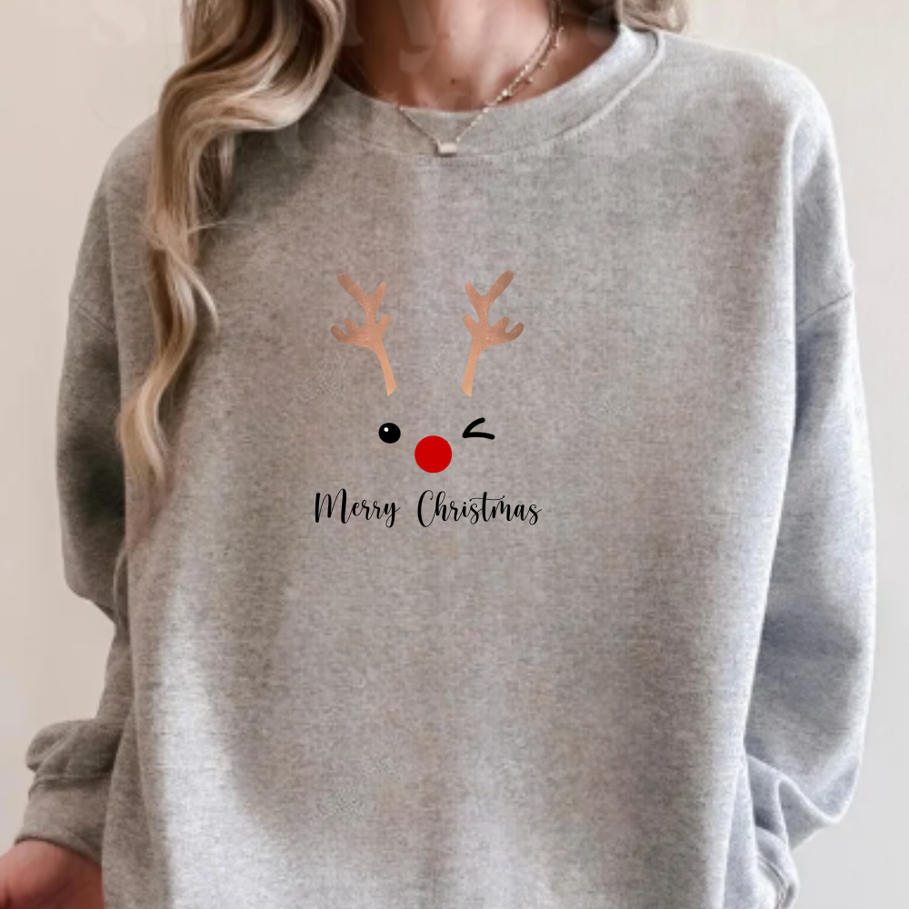 “Rudolph Noir” Sweatshirt – A Minimalist Ode to Holiday Wonder I Laurelvine - Laurelvine 