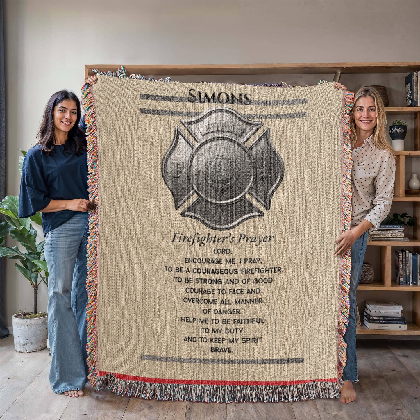 Luxe Firefighter’s Prayer Blanket – Courage & Duty Tribute Gift | Premium First Responder KeepsakeFirst Responder Gift