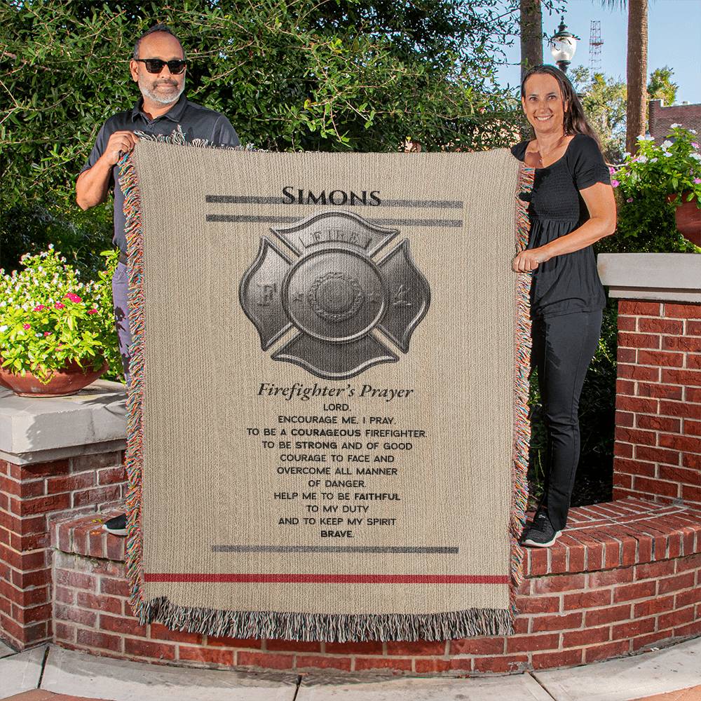 Luxe Firefighter's Prayer Blanket — Personalized Comfort for Heroes