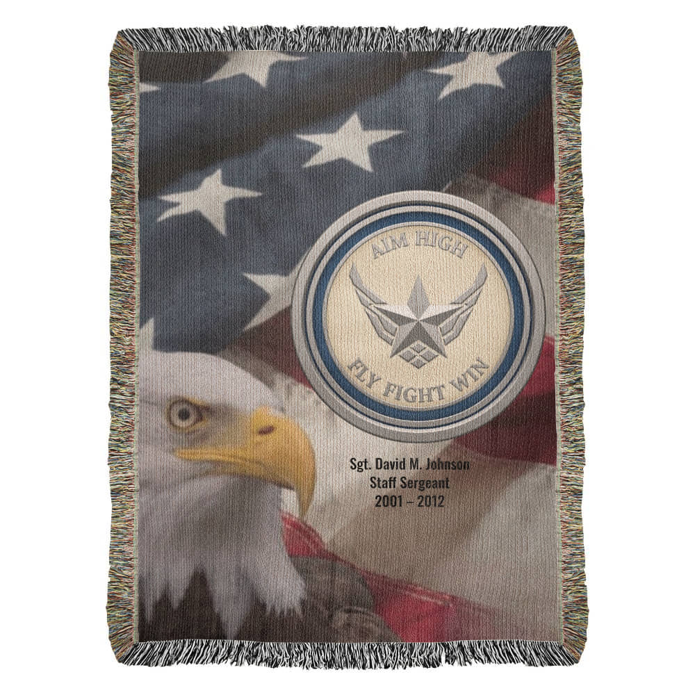 Personalized Air Force Veteran Blanket – Honor Their Service with a Custom Gift - Laurelvine 