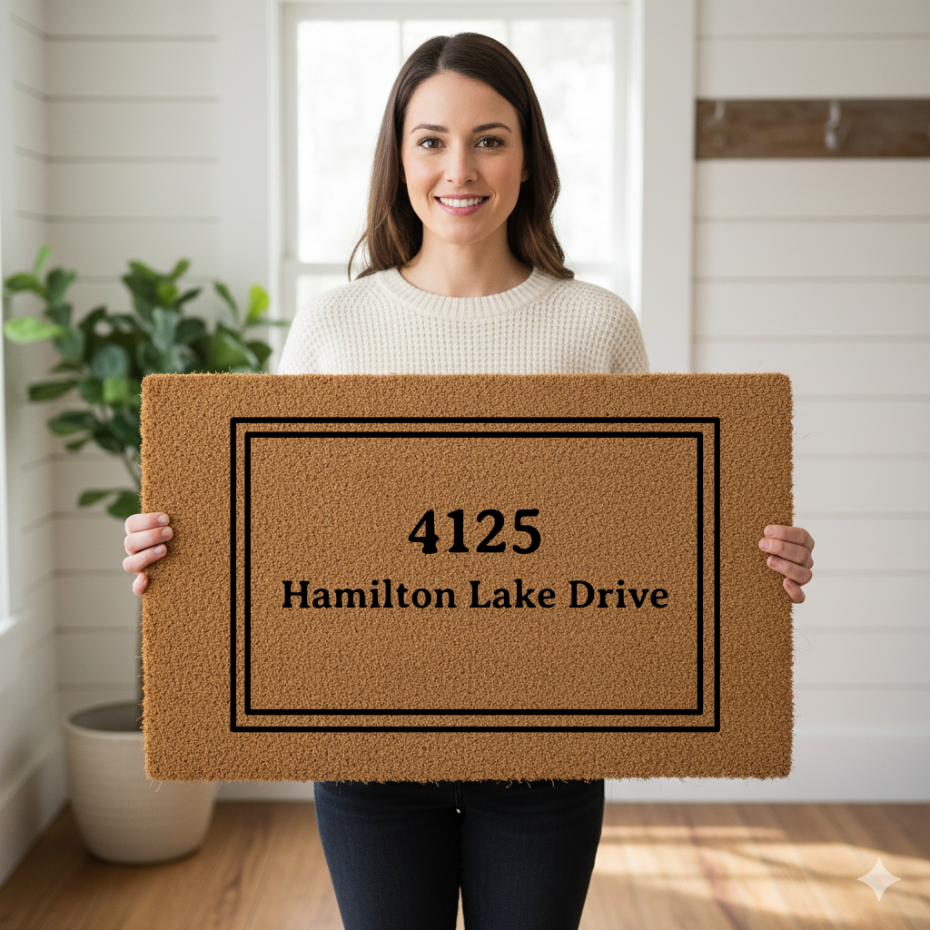 Personalized Address Doormat – Custom House Number & Street Name Welcome Mat | LaurelVine - Laurelvine 