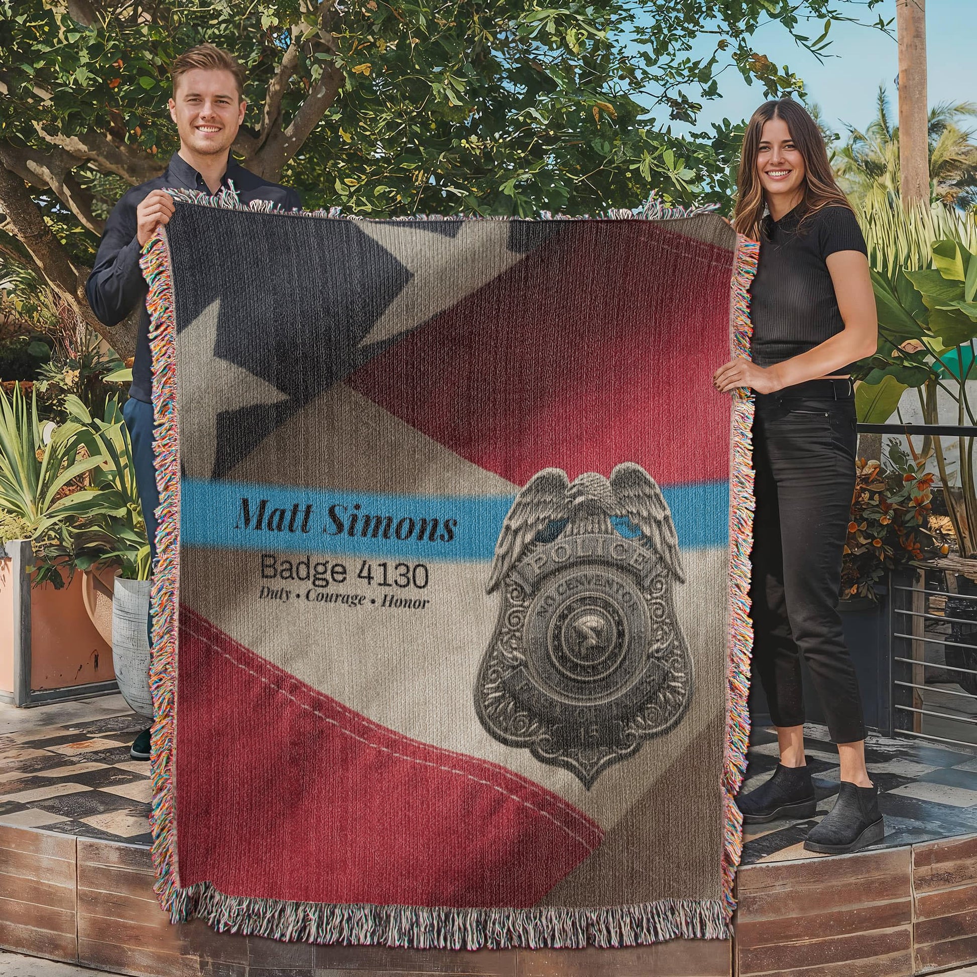 Police Tribute Blanket – Personalized Honor & Service Gift - Laurelvine 