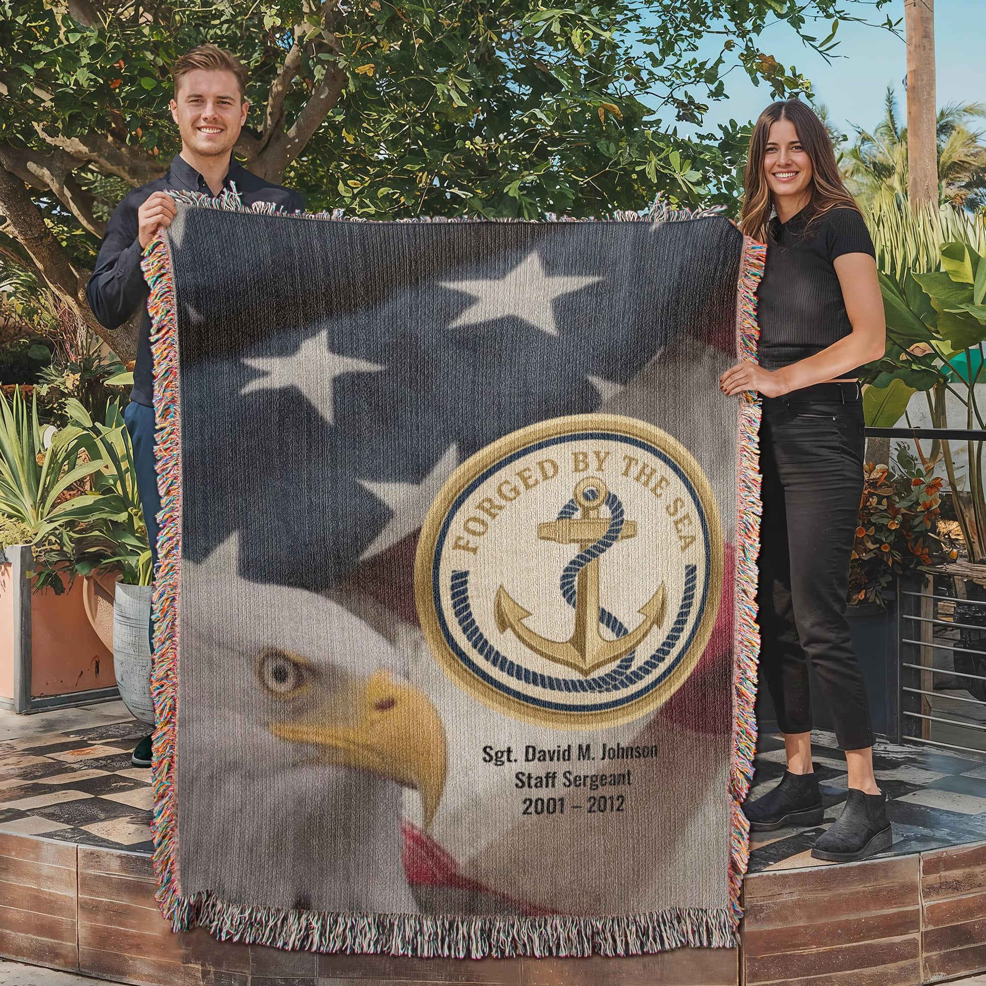 Navy Veteran Blanket – Personalized Military Gift | LaurelVine - Laurelvine 