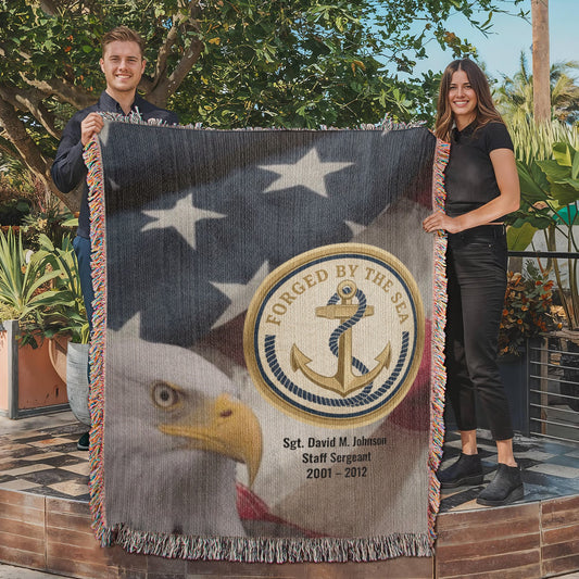 Navy Veteran Blanket – Personalized Military Gift | LaurelVine - Laurelvine 